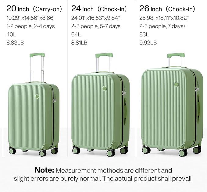 mixi 20 Inch Carry On Luggage PC Hardside Suitcases - Image 6