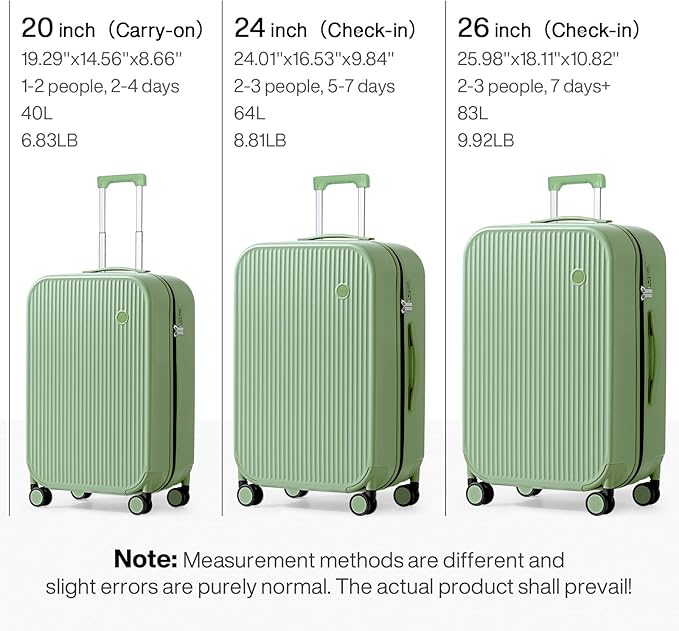 mixi 26 Inch Large Checked Luggage PC Hardshell Suitcases - Image 6