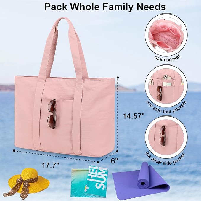 LEDAOU Beach Bags for Women, Beach Bags Waterproof Sandproof, Packable Beach - Image 4