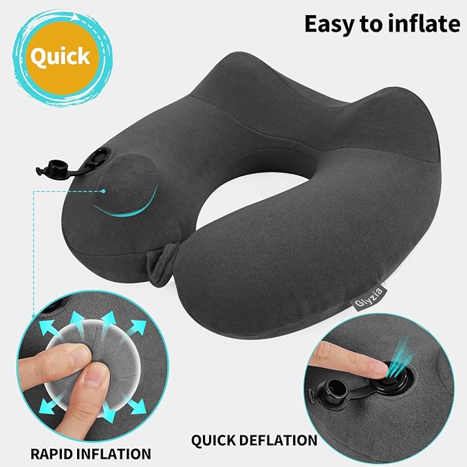 2 Pack Inflatable Travel Neck Pillows - Image 2