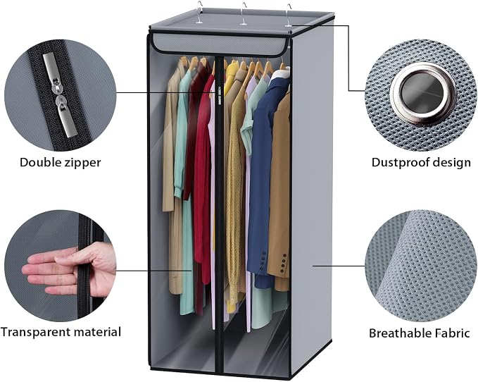 Univivi Garment Bags for Hanging Clothes, Large Clothes Storage Bags Closet - Image 3