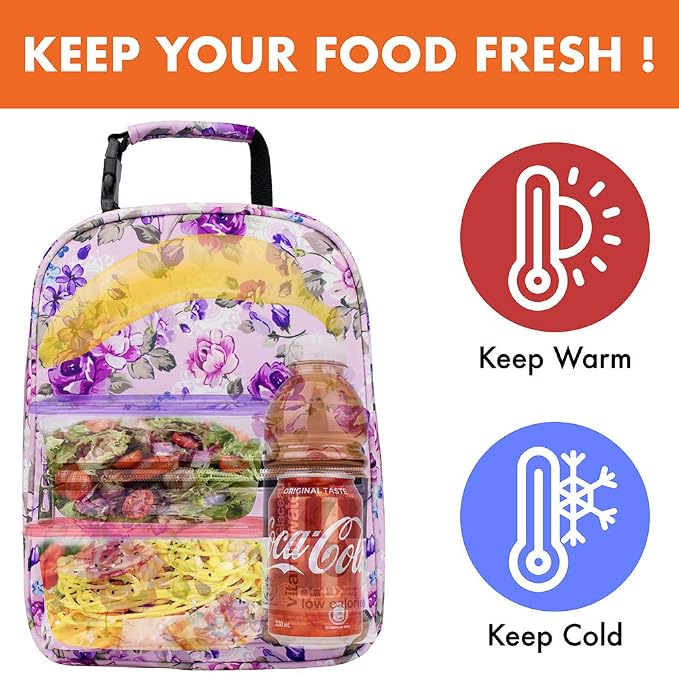 opux Lunch Box for Girls Boys Kids, Insulated Leakproof Lunch Bag, Reusable - Image 7