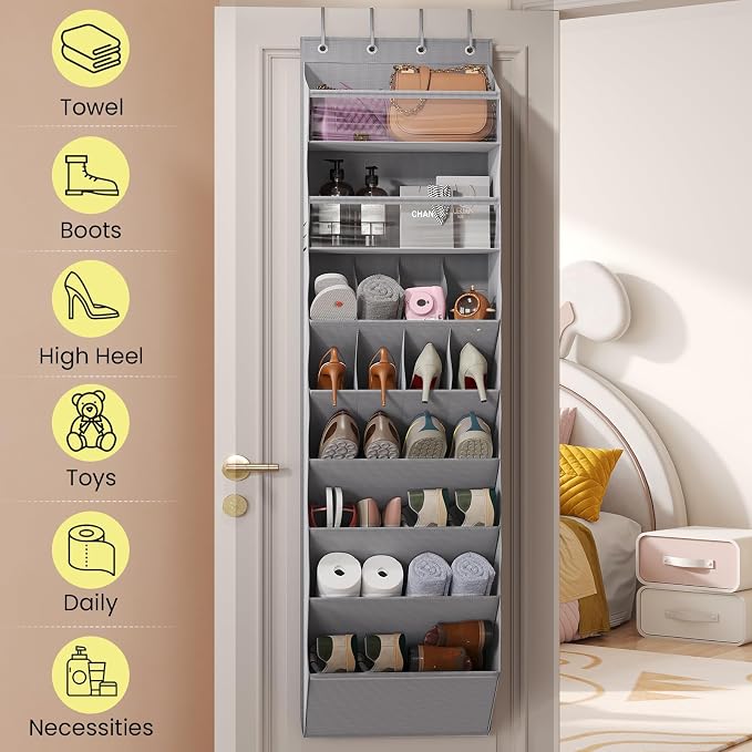 Over the Door Shoe Organizer for Closet, Shoes Rack - Image 2