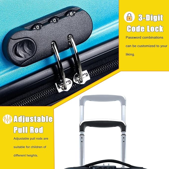 20" Kids Ride on Suitcase, Childrens Ride on Luggage - Image 6