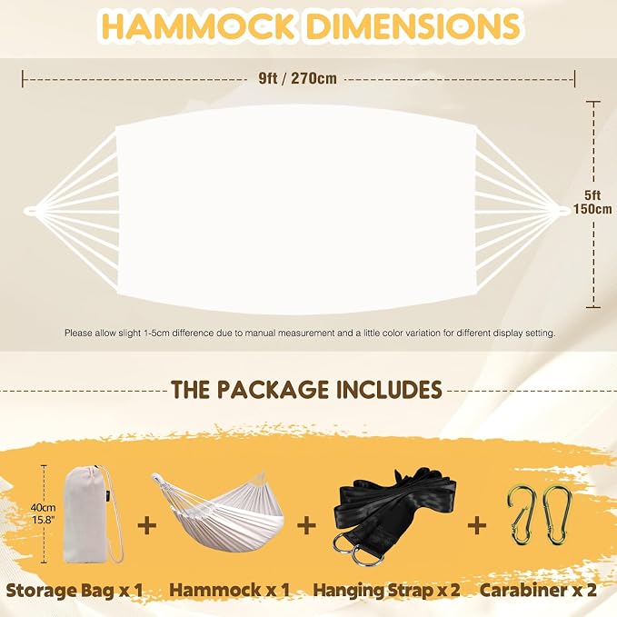 ANYOO Cotton Hammock Portable Camping Hammocks - Image 3