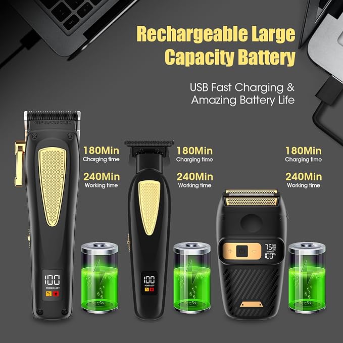 RESUXI Hair Clippers for Men Cordless Hair Trimmer Electric Shavers for Men Set - Image 5