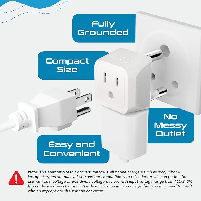 Ceptics African Travel Adapter Set 2 in 1 USA to Africa, S. Africa, Uganda - Image 2