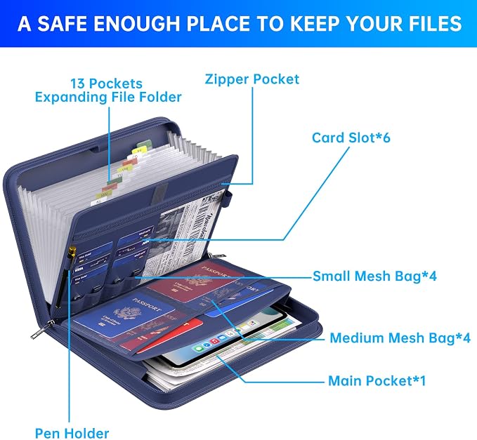 ENGPOW Accordion File Organizer, Fireproof Expanding File Folder - Image 5