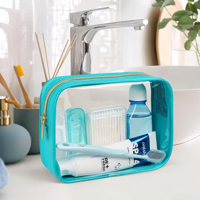 PACKISM Clear Makeup Bag, 2 Pack Upgrade Color-Edged TSA Approved Toiletry Bag - Image 9