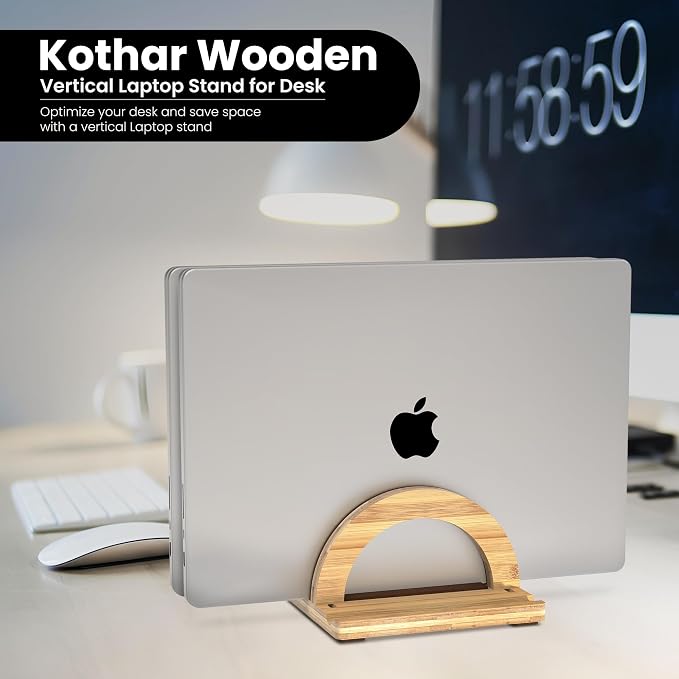 Kothar Premium Wood Vertical Laptop Stand - Image 9