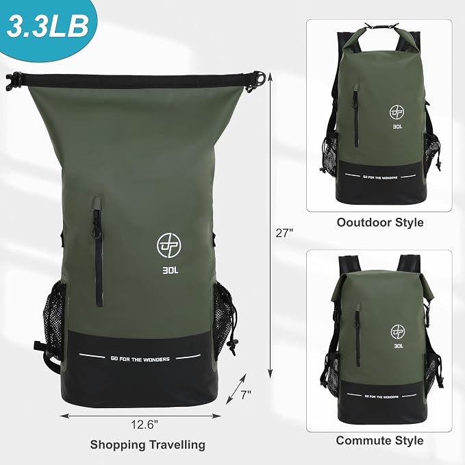 UPWELL Waterproof Dry Bag 30L Boating Backpack - Image 2