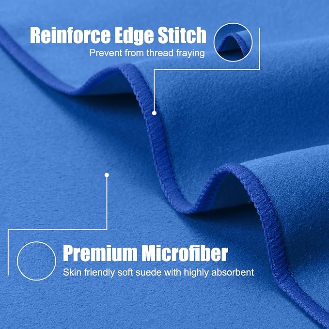 Quick Dry Travel Towel, 3 Sizes 1 Pack Camping Microfiber Towel, Lightweight - Image 3