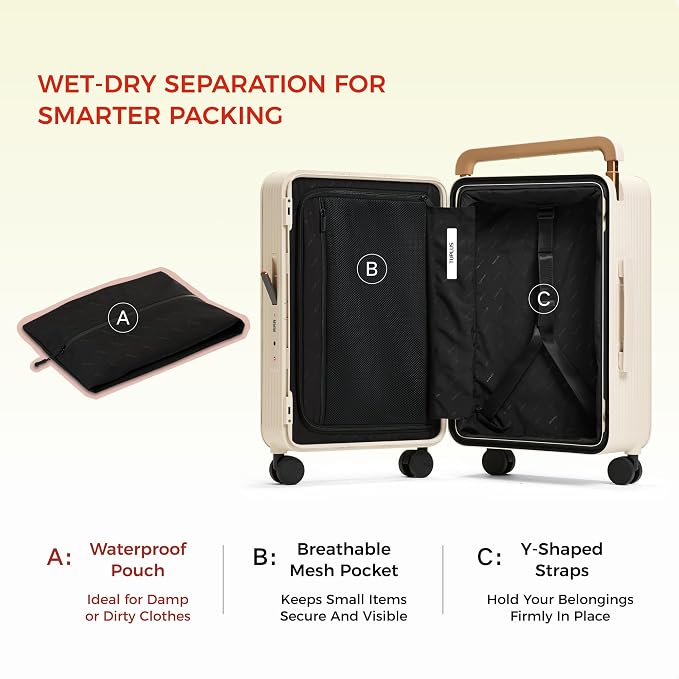 TUPLUS 20” Carry-On Hardside Luggage Lightweight ABS Travel Suitcase - Image 5