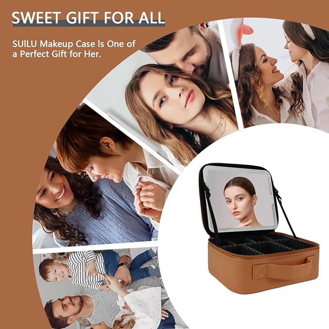 Makeup Bag with Led Mirror, Travel Makeup Organizer with 3 Color Setting - Image 6