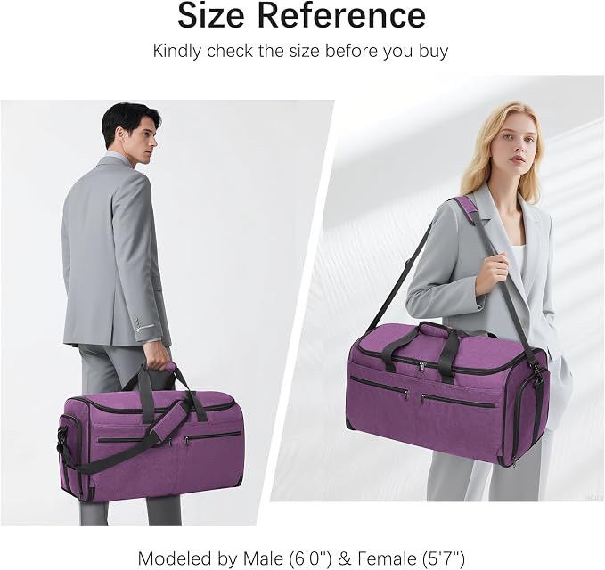 Large Garment Bag for Travel, Bukere Convertible Suit Travel Garment Duffel Bag - Image 7