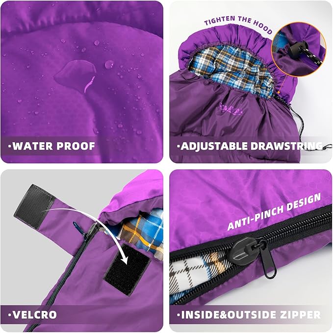 Camping Sleeping Bag, 32℉ Sleeping Bags - Image 3