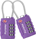 Puroma 2 Pack TSA Approved Luggage Locks, 4 Digit Combination Travel Locks by Puroma