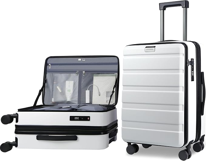 KROSER Carry On Luggage with Spinner Wheels & Built-in TSA Lock, Expandable Top by KROSER
