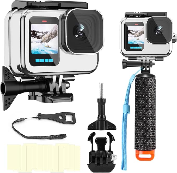 Compatible for Go Pro Hero 13 12 11 10 9 Black Waterproof Housing Case by BODQQ