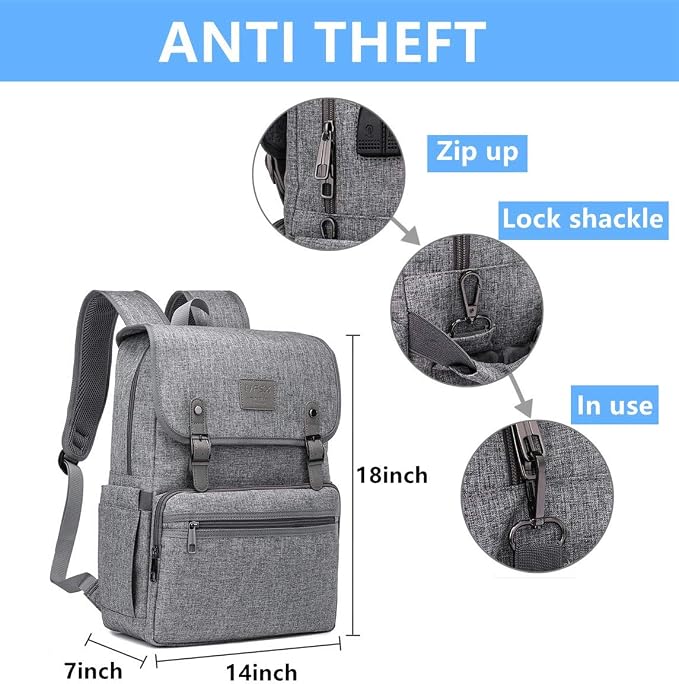 HFSX Laptop Backpack Men Women Vintage Backpack Bookbag College Backpacks - Image 4