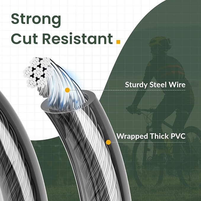 Titanker Bike Lock Cable, 12mm Thick Security Cable - Image 3