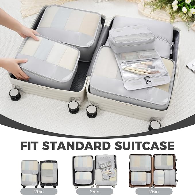 BAGAIL 9 Set Packing Cubes Luggage Packing Organizers - Image 7
