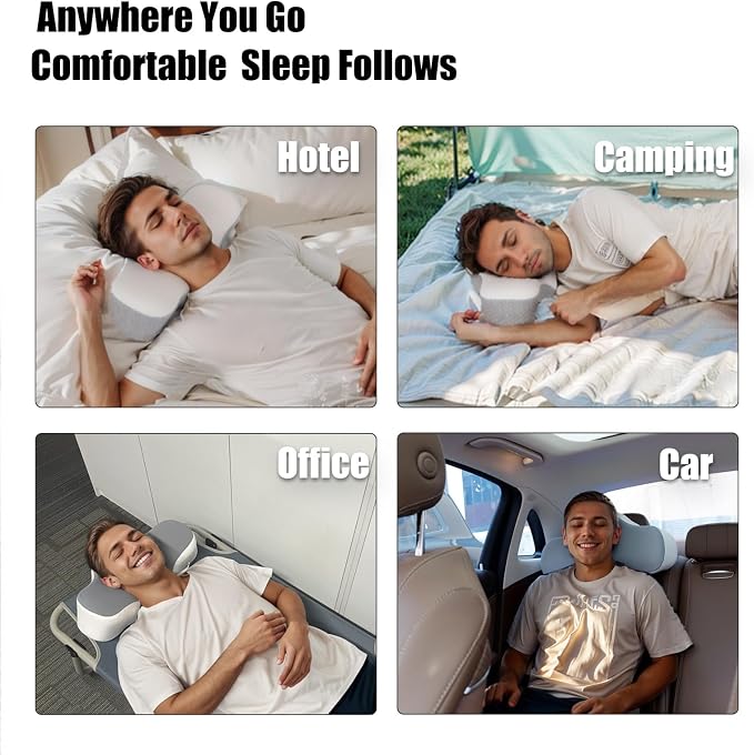 Bespilow Travel Pillow for Sleeping, Cervical Neck Support Pillow for Neck Pain - Image 6