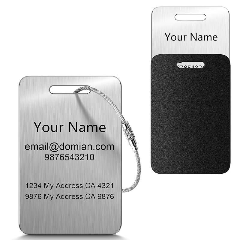 Stainless Steel Personalized Luggage Tags by PersonalizedPerfectionAwaits