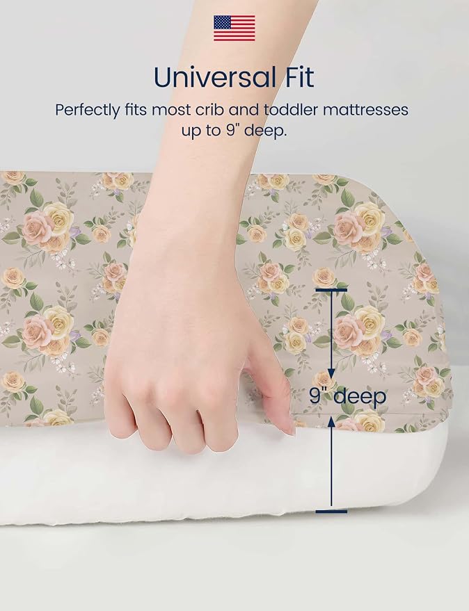 TotAha Crib Sheets for Boy Girl, Premium Soft Fitted Crib Mattress Sheet - Image 5