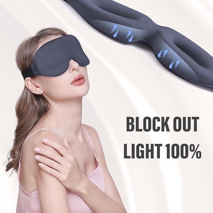 YIVIEW Sleep Mask for Side Sleeper, Complete Light Blocking 3D Sleeping Eye Mask - Image 3
