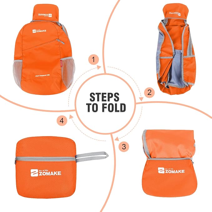 ZOMAKE Lightweight Packable Backpack 20L, Foldable Backpacks Small Daypack - Image 6