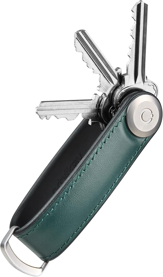Orbitkey Key Organizer Hybrid Leather | Premium Nappa leather & TPU, Stainless by Orbitkey