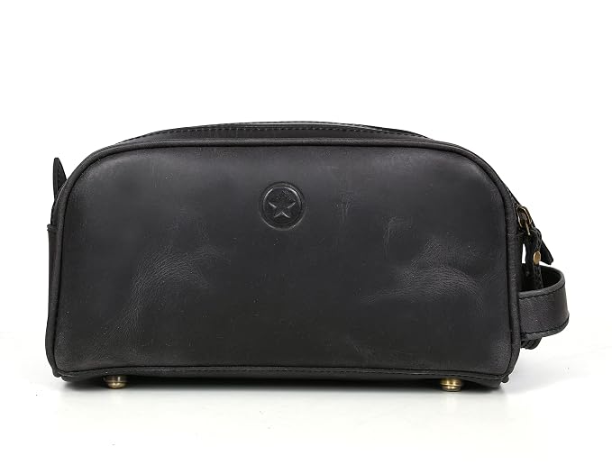 10" Premium Leather Toiletry Travel Pouch - Image 7