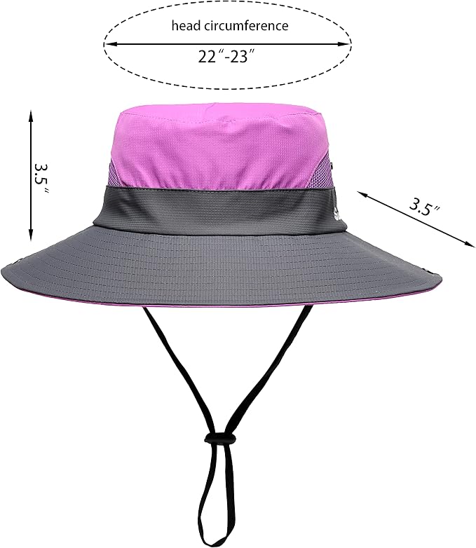 Womens Summer Sun Hat Beach Hat Wide Brim Outdoor UV Protection Hat Foldable - Image 2