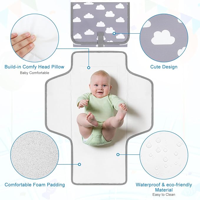 Accmor Portable Diaper Changing Pad, Waterproof Baby Changing Mat, Foldable - Image 2