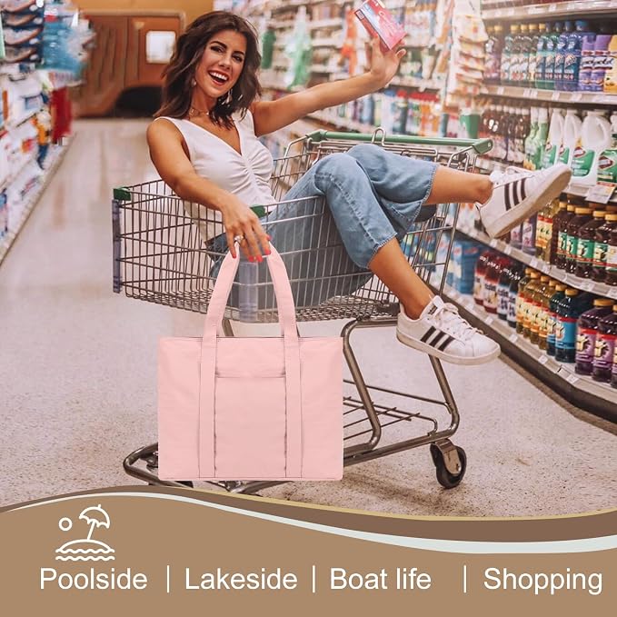 LEDAOU Beach Bags for Women, Beach Bags Waterproof Sandproof, Packable Beach - Image 3