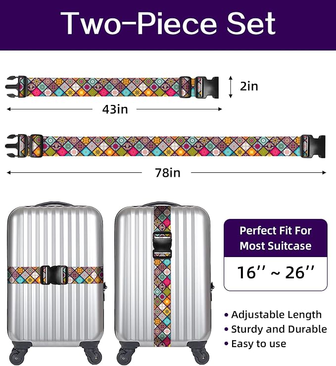 Luggage Straps for Suitcases Travel Belt Luggage Band Heavy Duty Traveling - Image 2