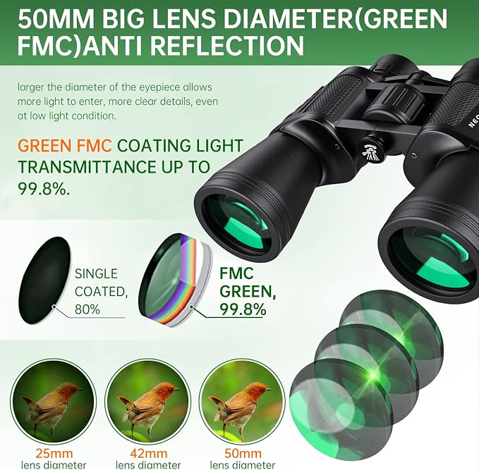 20x50 High Powered Binoculars for Adults, Waterproof Compact Binoculars - Image 5