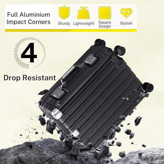 Krute Luggage 24 Inch Aluminum Frame Zipperless Suitcase - Image 8