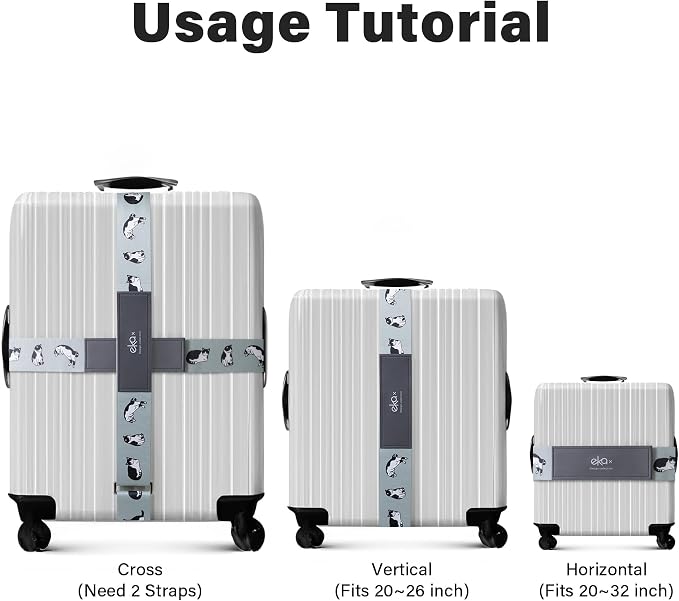 Luggage Straps for Suitcases, Adjustable Luggage Elastic Belt, Travel - Image 3