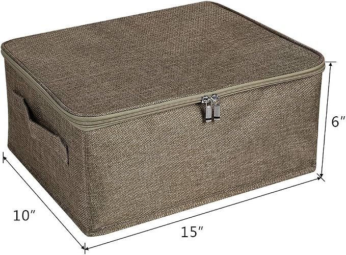 ANMINY Storage Bins with Zipper Lids 13 Qt Lidded Fabric Storage Boxes Baskets - Image 3