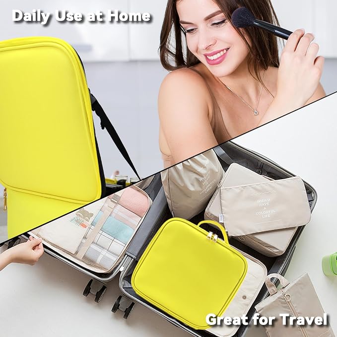Travel Makeup Bag with LED Mirror and 10x magnifying glass with 3 Lighted - Image 6