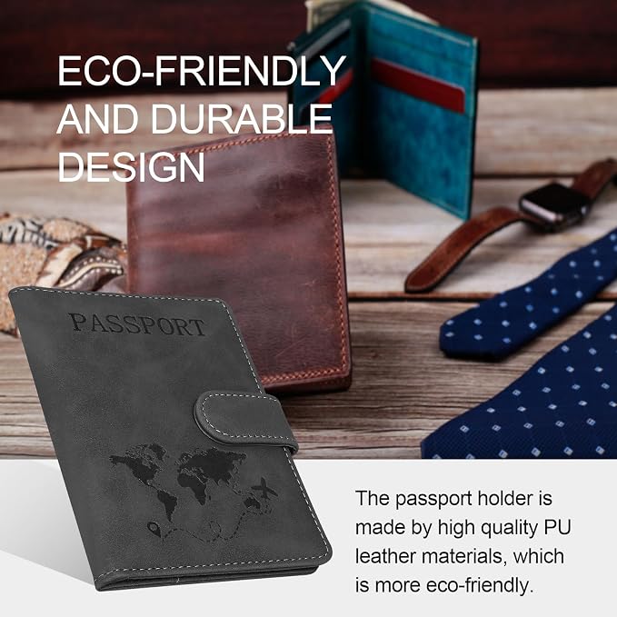 Passport Holders, RFID Blocking Credit Card Holder, PU Leather Vaccine Card - Image 5