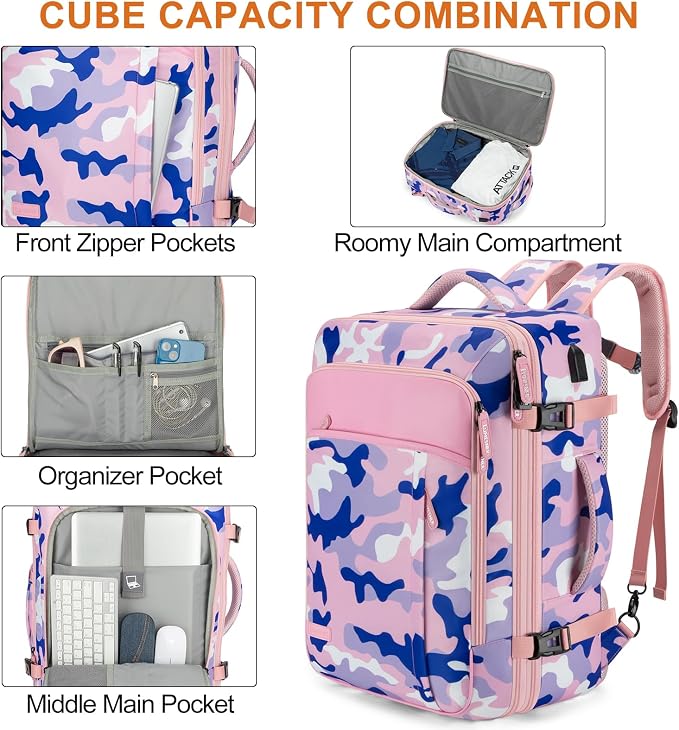 Travel Backpack 42L Carry on Backpack Flight Approved Expandable Travel - Image 4