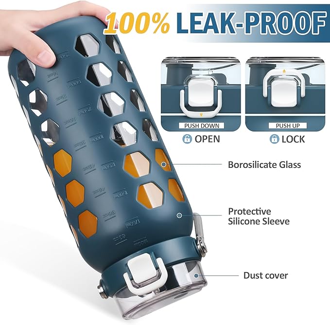 MUKOKO 64oz Glass Water Bottles - Image 4