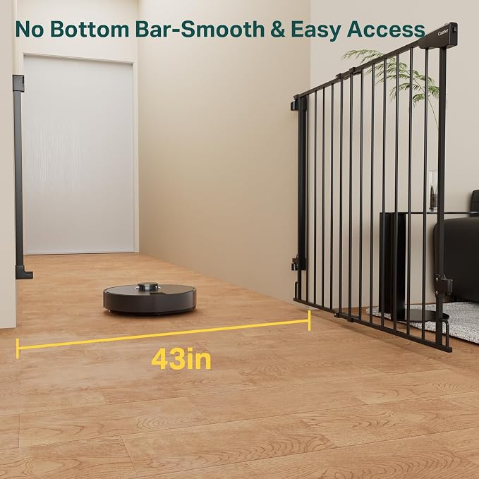Cumbor 34" Extra Tall No Bottom Bar Baby Gate - Image 3
