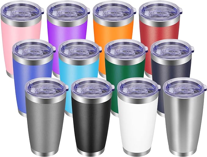 VEGOND 20oz Tumbler with Lid and Straw Stainless Steel Tumbler Cup Bulk Vacuum by VEGOND
