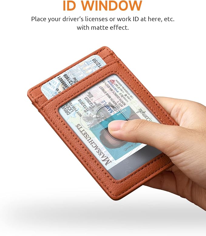 Buffway Mens Slim Wallet, Minimalist Thin Front Pocket Leather Credit Card - Image 4