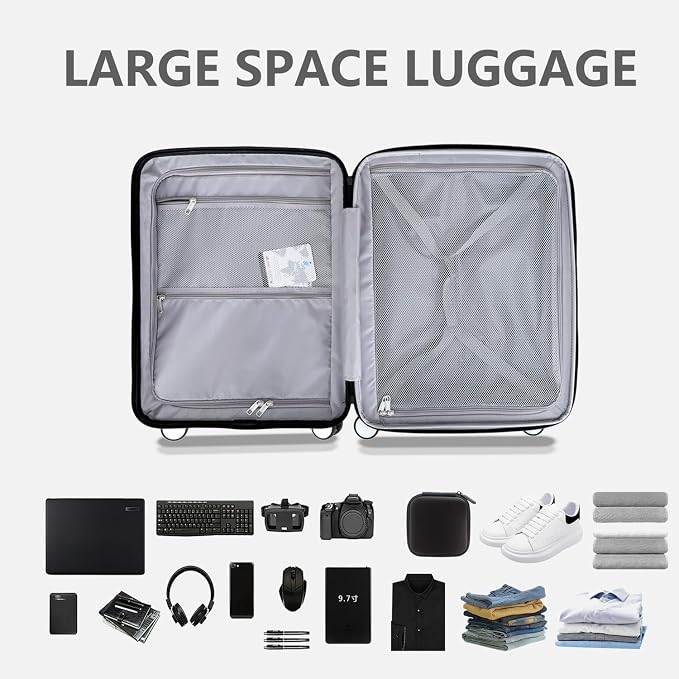 20 Inch Lightweight Expandable Carry On Luggage, PC Hardside Suitcase - Image 4