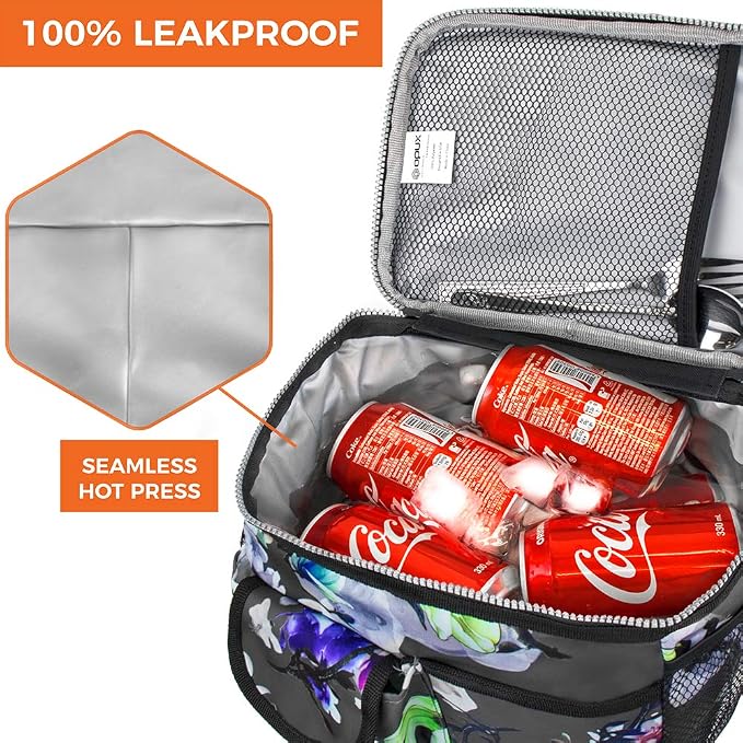 opux Lunch Bag Women Insulated, Adult Lunch Box Cooler, Flower Lunch Box - Image 5